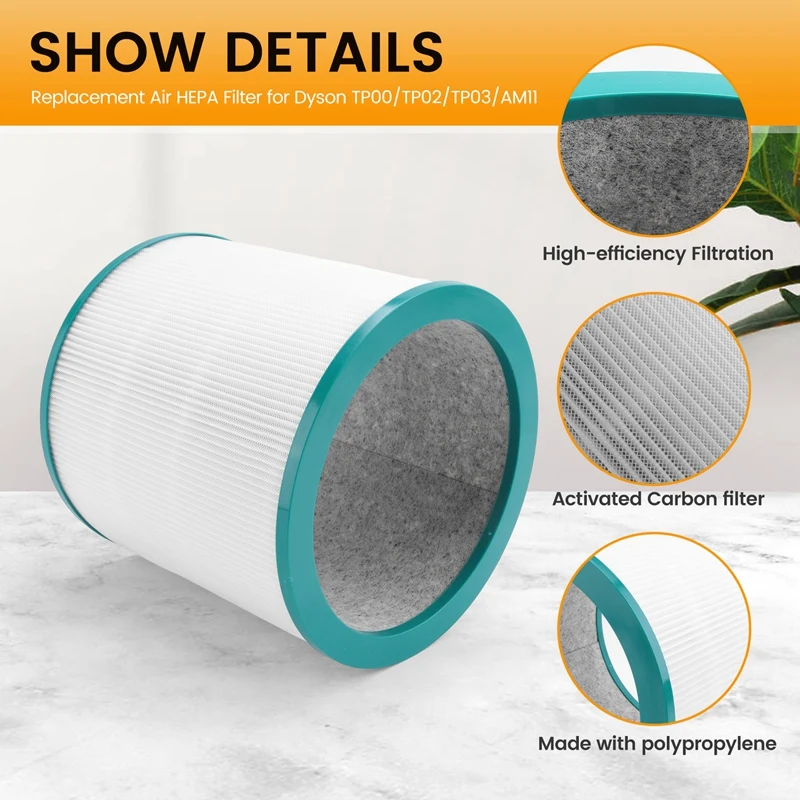 X17A 2025 NEW-2 عبوة من فلتر HEPA للهواء البديل لـ Dyson TP00/TP02/TP03/AM11، منقي الطاقة لـ Dyson Pure Cool Link