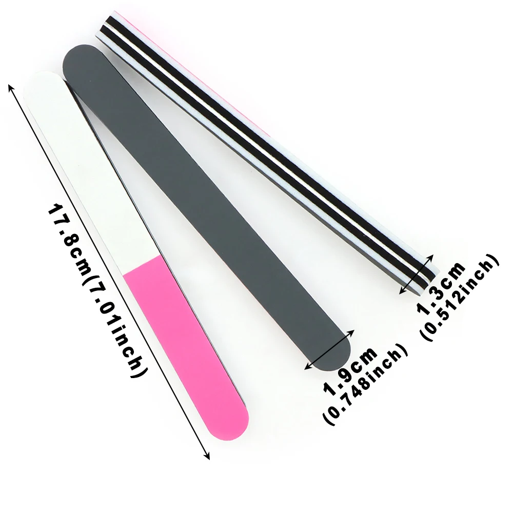 25 uds pulidor de uñas limas de lijado tira espesar lima de pulido lima de uñas lavable bloque de pulidor lima de pulido accesorios de manicura