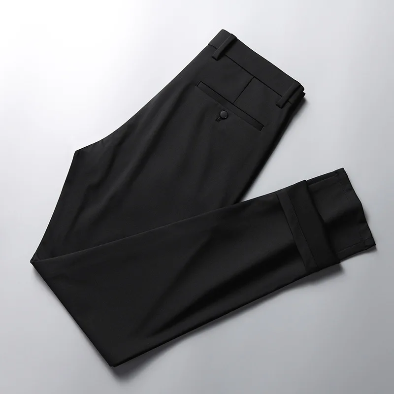 2024 Men Pants Summer Fashion Business Casual Long Pants Suit Pants Male Elastic Straight Formal Trousers