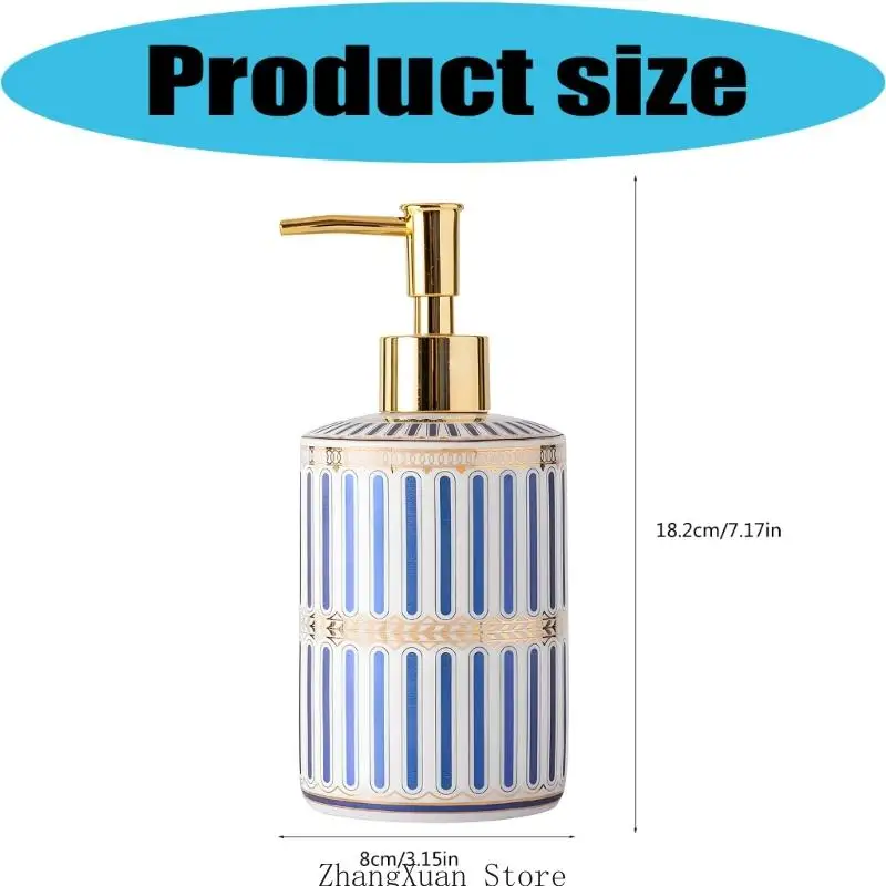Press-Pumpflasche für Handwäsche in der Nähe des Gästebades, Keramik-Lotion-Pumpflasche, 3 x – Detail 6