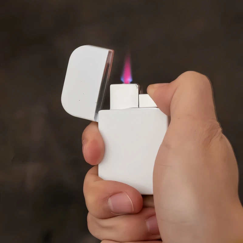 

New Metal Creative Windproof Straight Pink Flame Lighter with Strong Firepower Women's Smoking Gift Smoking Accessories
