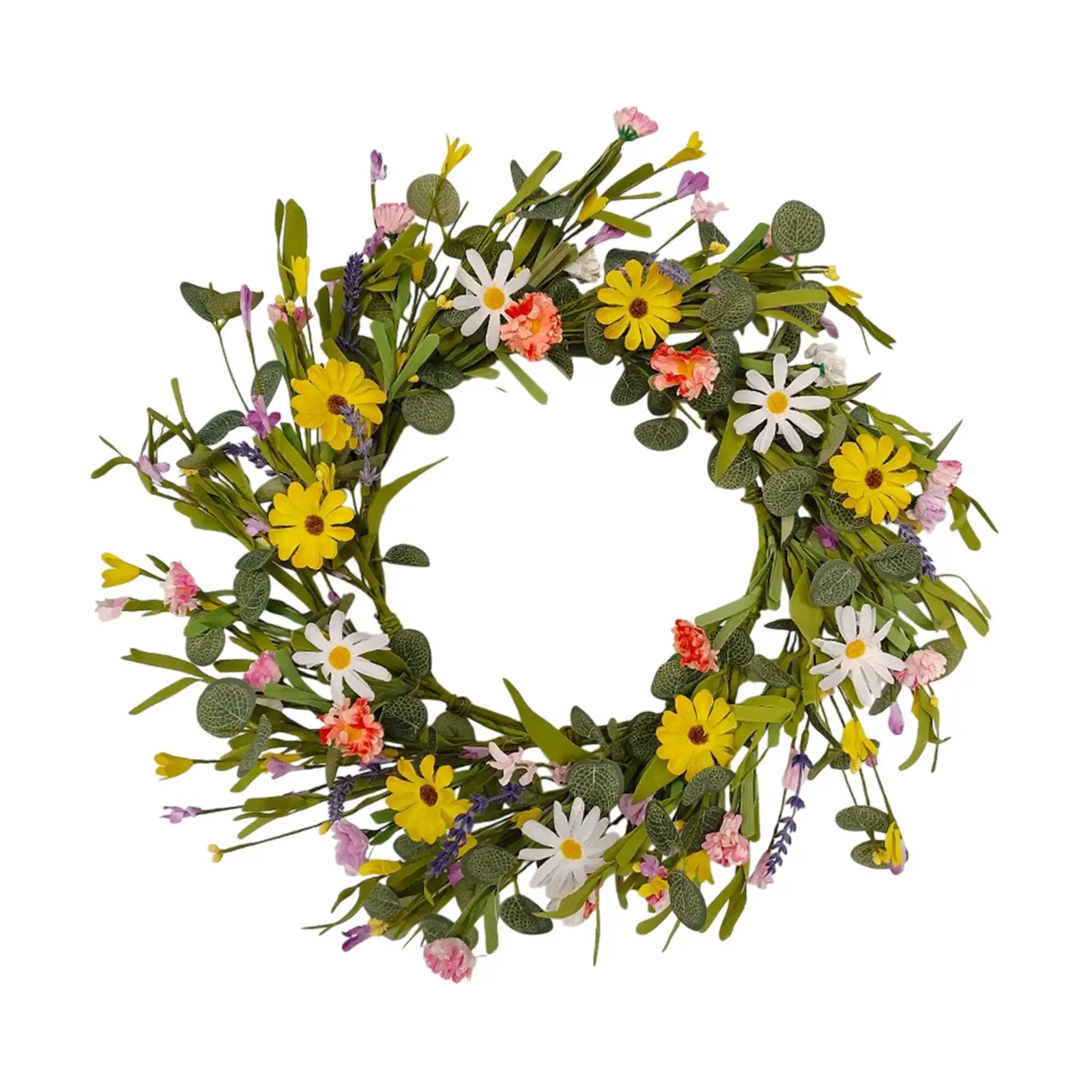 

Венок из искусственных цветов, гирлянда, входная дверь, элегантная зелень, листья, домашний декор, весенний венок для сада, стены, окна фермерского дома