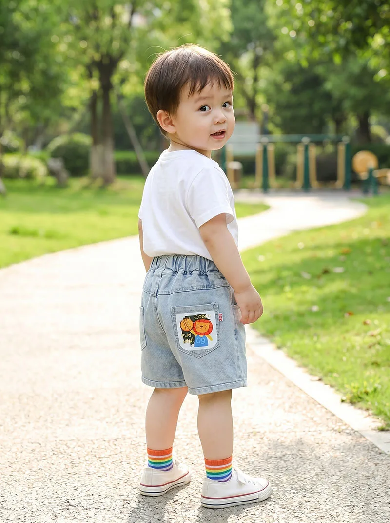 1-5T Summer Kids Shorts Cartoon Lion Shark Children's Half Pants Loose Thin Half Pants Girls Shorts