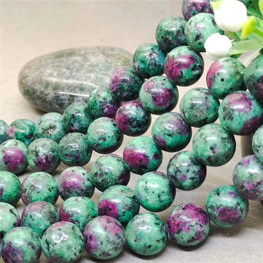 Ruby Zoisite Beads 4-12mm Round Natural Loose Stone Bead Diy Bracelet Jewelry