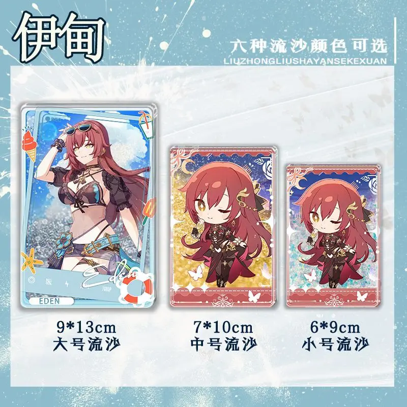 Anime Honkai Impact 3rd Eden Acrylic Quicksand Mahjong Ornaments Stand Figure Model Desktop Decor Cute Christmas Gifts