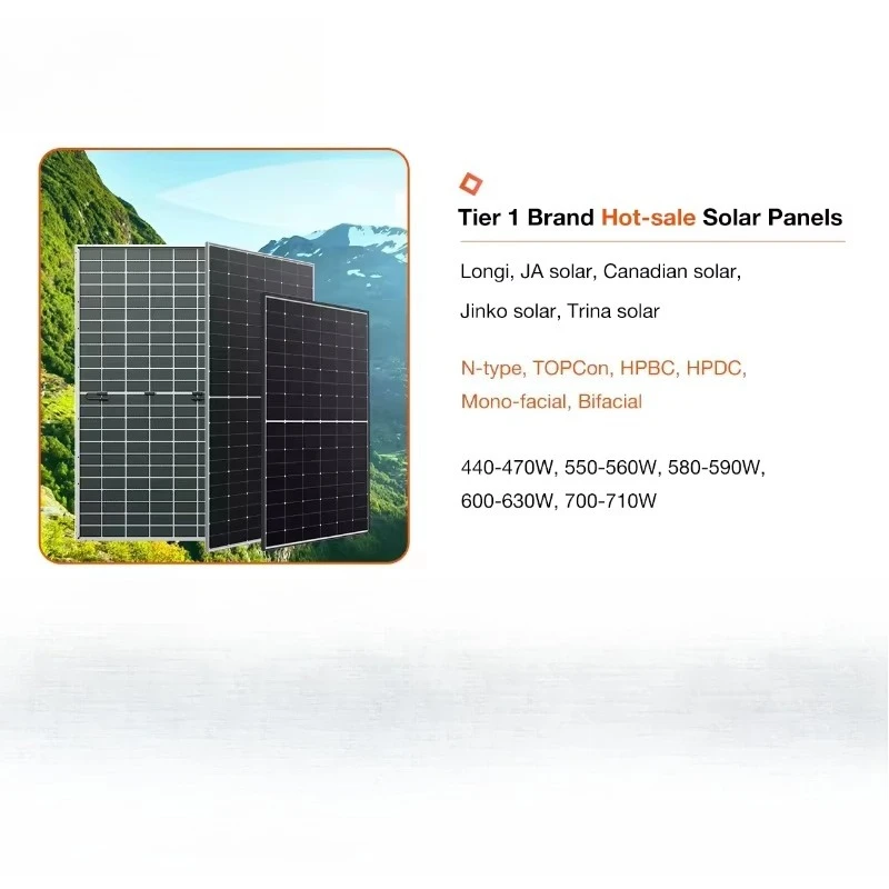 Hybrid Solar System 3KW 100KW Grid Solar Energy System Complete Kit Monocrystalline Solar Panels Battery Inverter