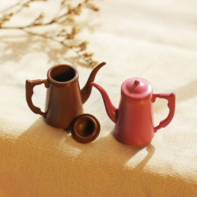 Mini Doll house Kitchenware Hand brewing kettle Diy Accessories for 1/8 1/12 Bjd Doll Mini Long mouthed teapot coffee pot