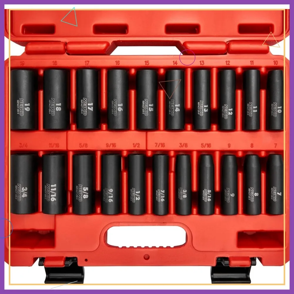 

3/8” Drive SAE & Metric Deep Impact Socket Set | 21 Pcs | Cr-V Steel | Corrosion Resistant