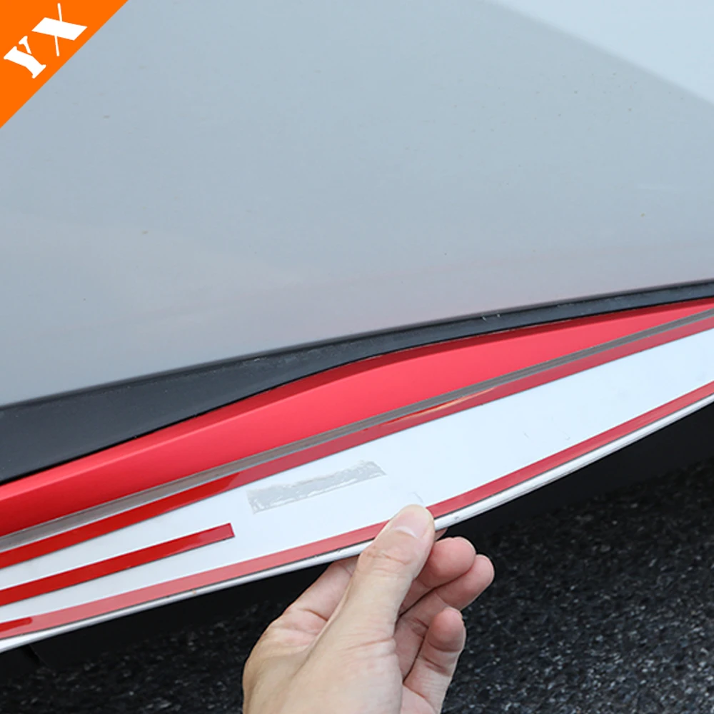 Car Side Body Trim Front Center Grill Bumper Protect Cover Anti Hit/kick Frame Stainless 2022-2024 For Changan CS55 Plus 2 gen