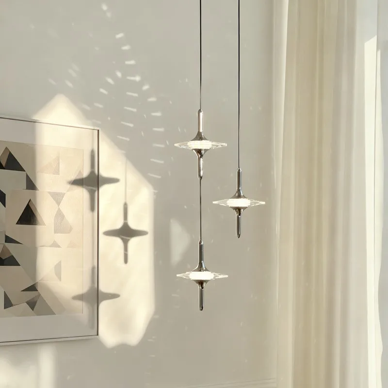 French Style Bedroom Bedside Pendant Light for Living Room Background Wall Star Lamp for Entryway Hallway Art Ambient Lighting