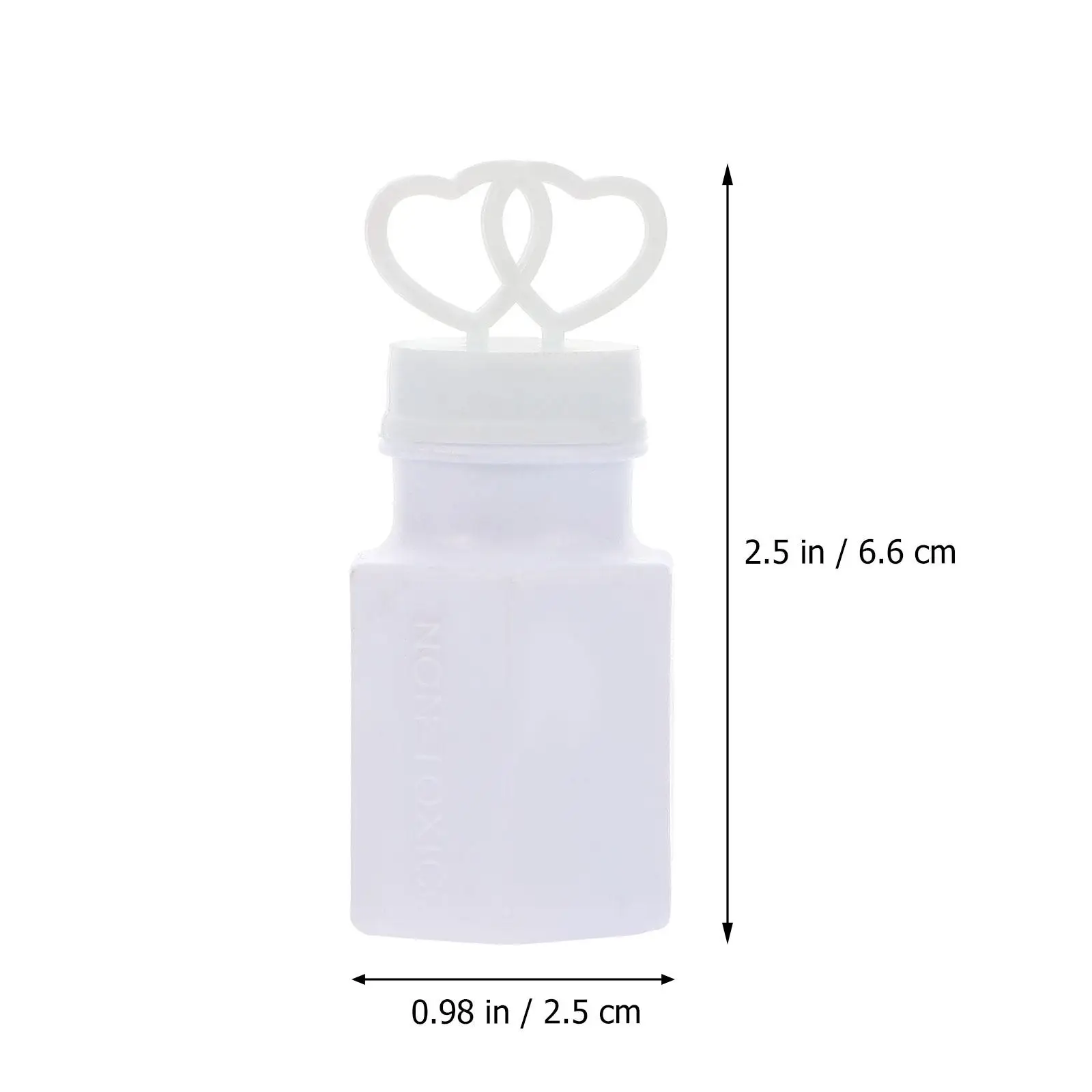 Set di bottiglie con bacchetta magica da 16 pezzi Bolle a forma di cuore Tubi per estintore sfusi Soluzione di plastica vuota ricaricabile per bambini