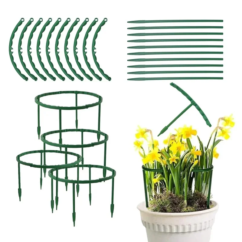 6/12/18/30Set Plant Support Pile Stand, Plastic Flower Support Stakes for Greenhouses, Garden Arrangement Fixing Rod Holder