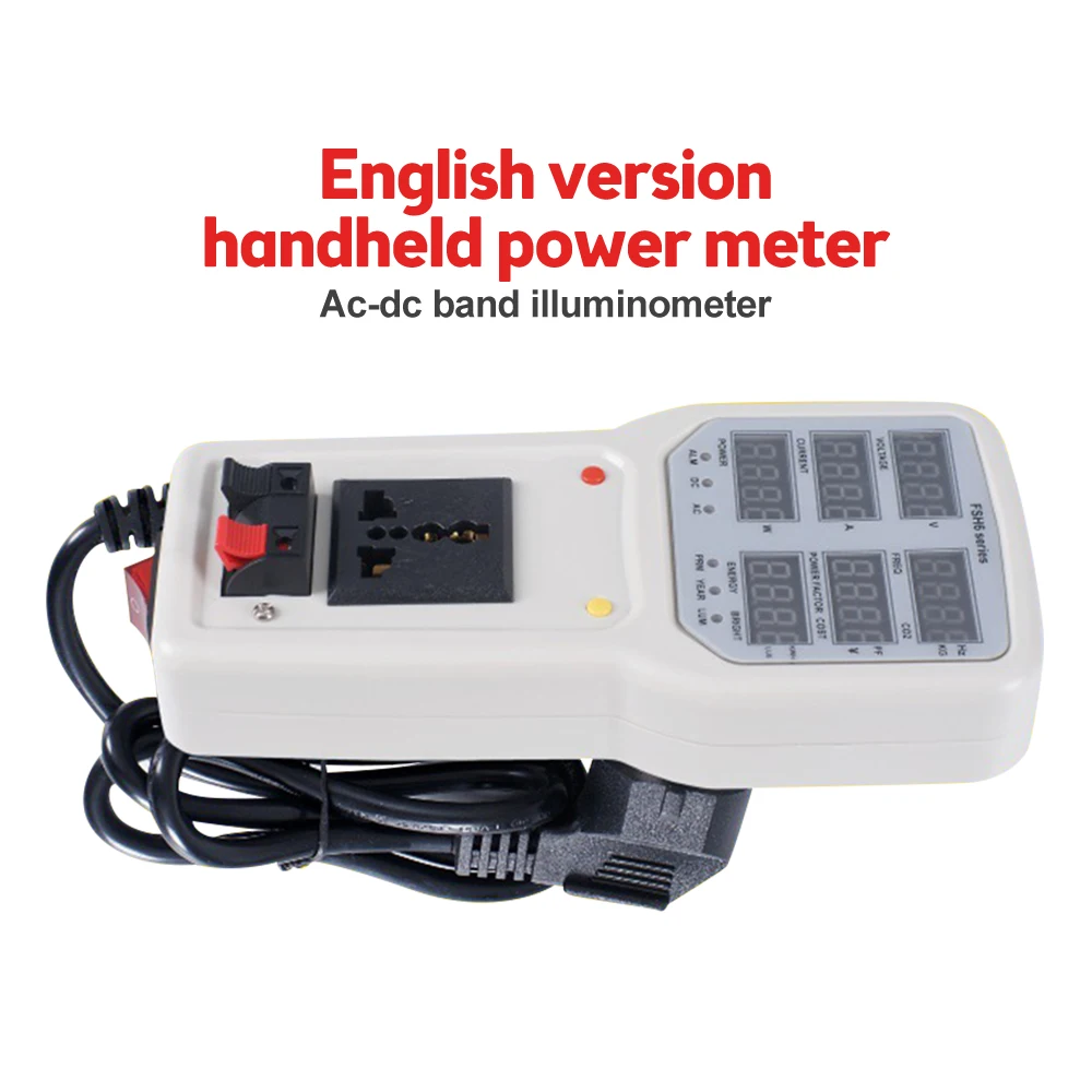 Handheld Power Meter Electrical Power Analyzer LED Tester Meter Socket Measurable Current Voltage Power Factor Monitors