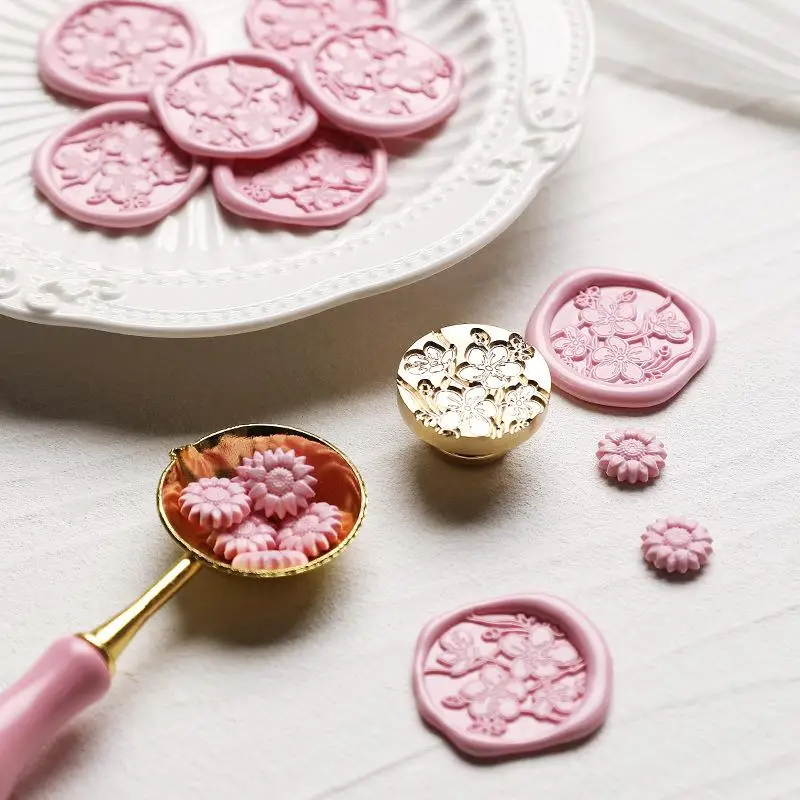 New Flower Wax Seal Stamp Vintage Sealing Stamp Head For Cards Envelopes Wedding Invitations Gift Packaging Custom Stamp