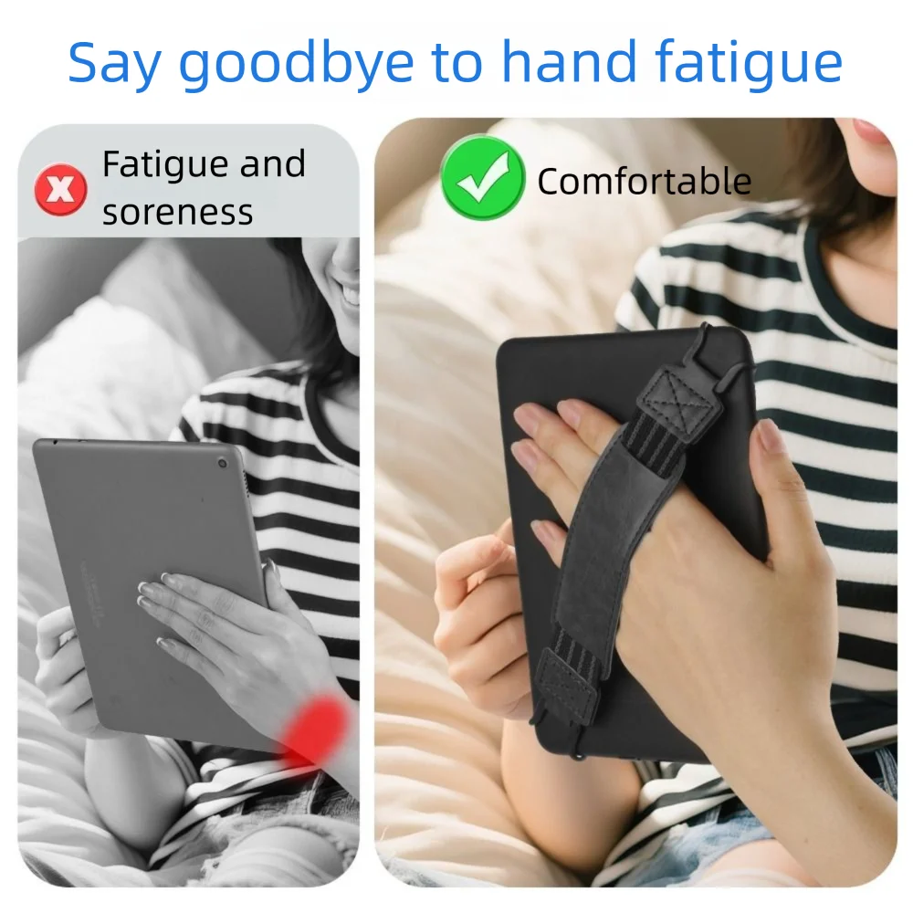 Leather Tablet Hand Strap Elastic Anti-Slip EReader Holder Anti Drop Security for Kindle/iPad/Kobo/Sony/Pocketbook/Lenovo