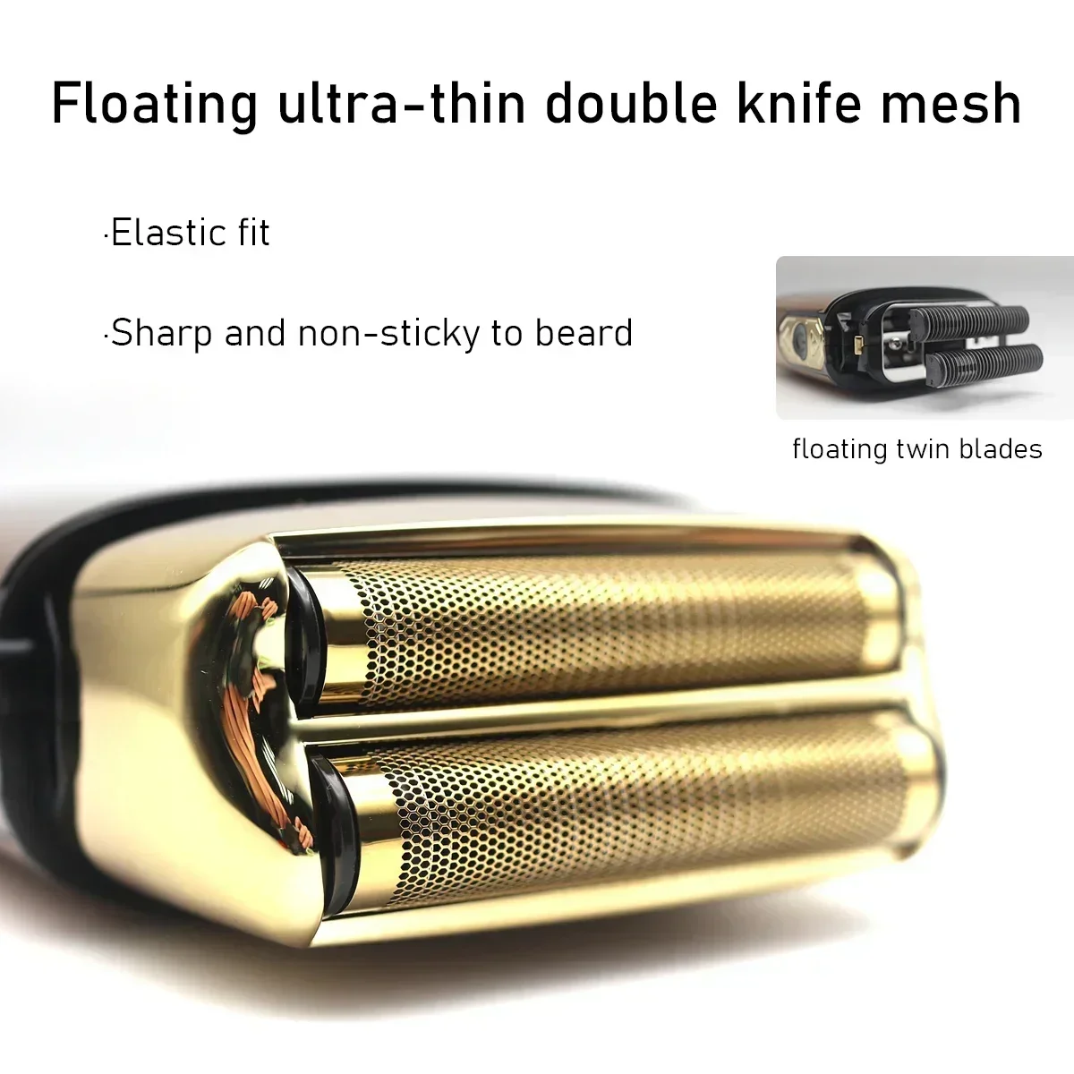 Cordless Professional Razor 9900RPM USB Charging LED Display Floating Double Foil Men's Professional Barber Electric Shaver