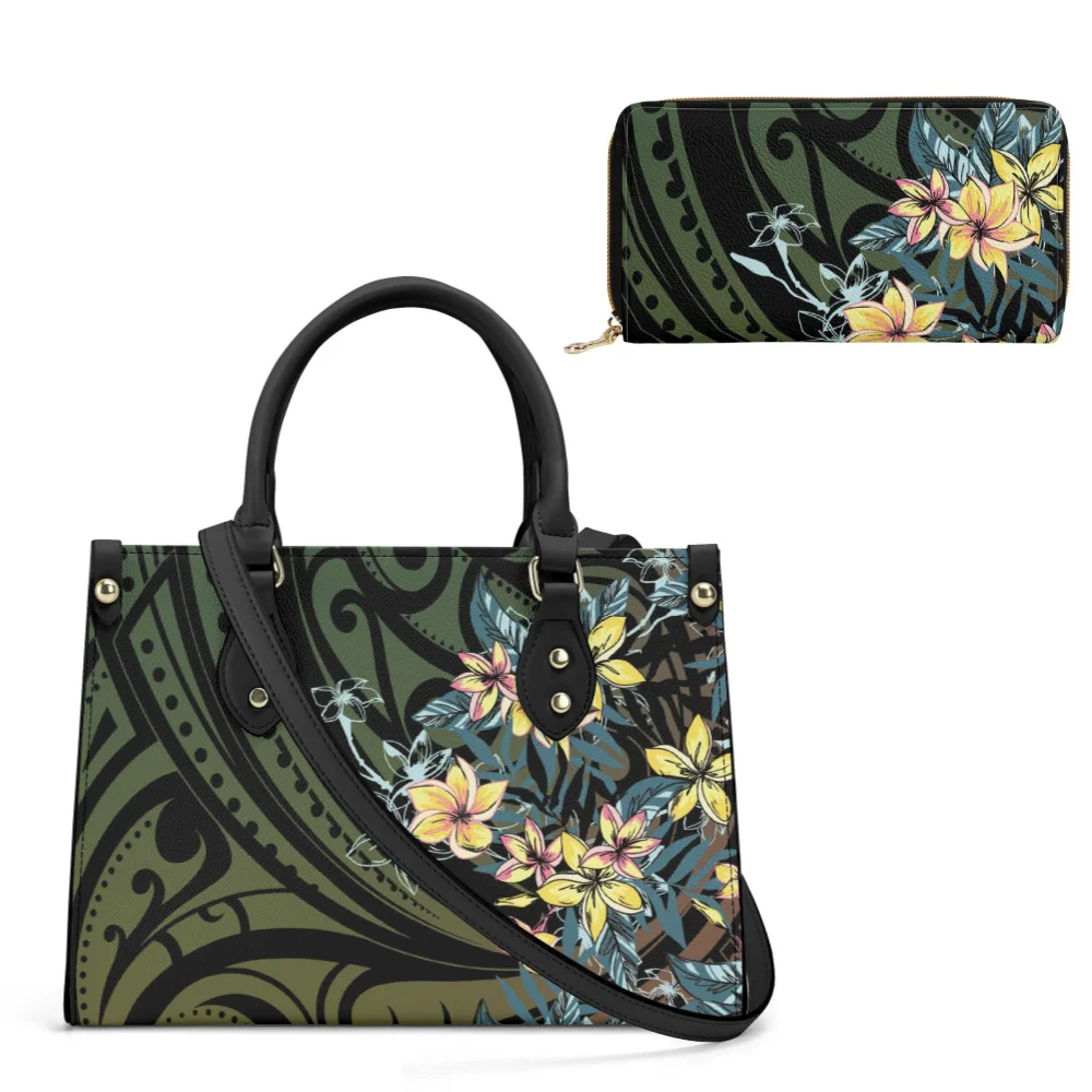 

Комбинированная кожаная забавная полинезийская сумка, роскошная ночная сумка, новая женская сумка для покупок, изысканная сумка с гавайским принтом на заказ