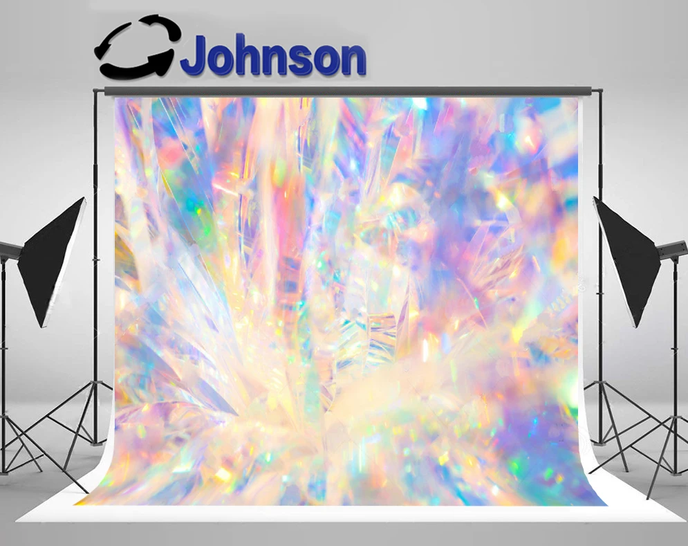 

JOHNSON Festive Texture Ribbon Bright Glow Sparkly Crystal Ice Bokeh Light background Computer print party backdrops