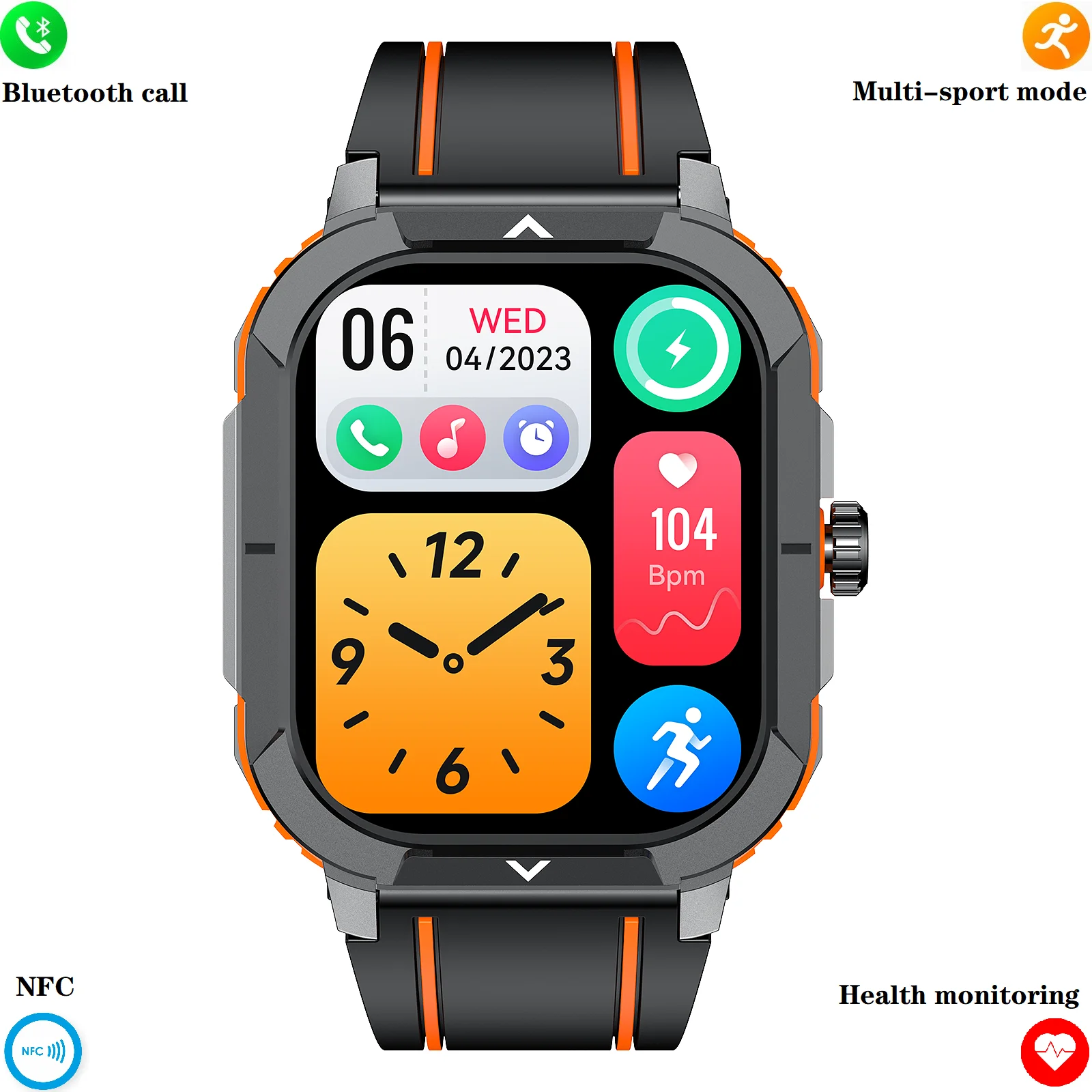 NFC Bluetooth Call Smart watch 2024 Health monitor Activity Tracker 2.01