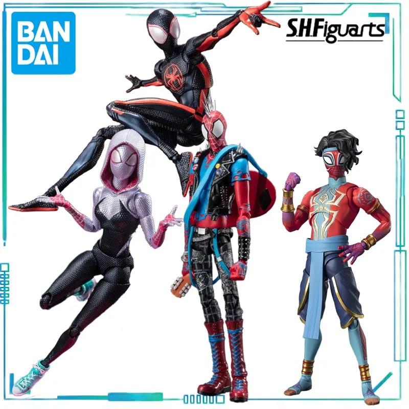 

BANDAI Genuine S. H. Figuarts Series Spider Man: Traversing The Universe Indian Spider Man,Spider Gwen,Spider Punk Movable Model