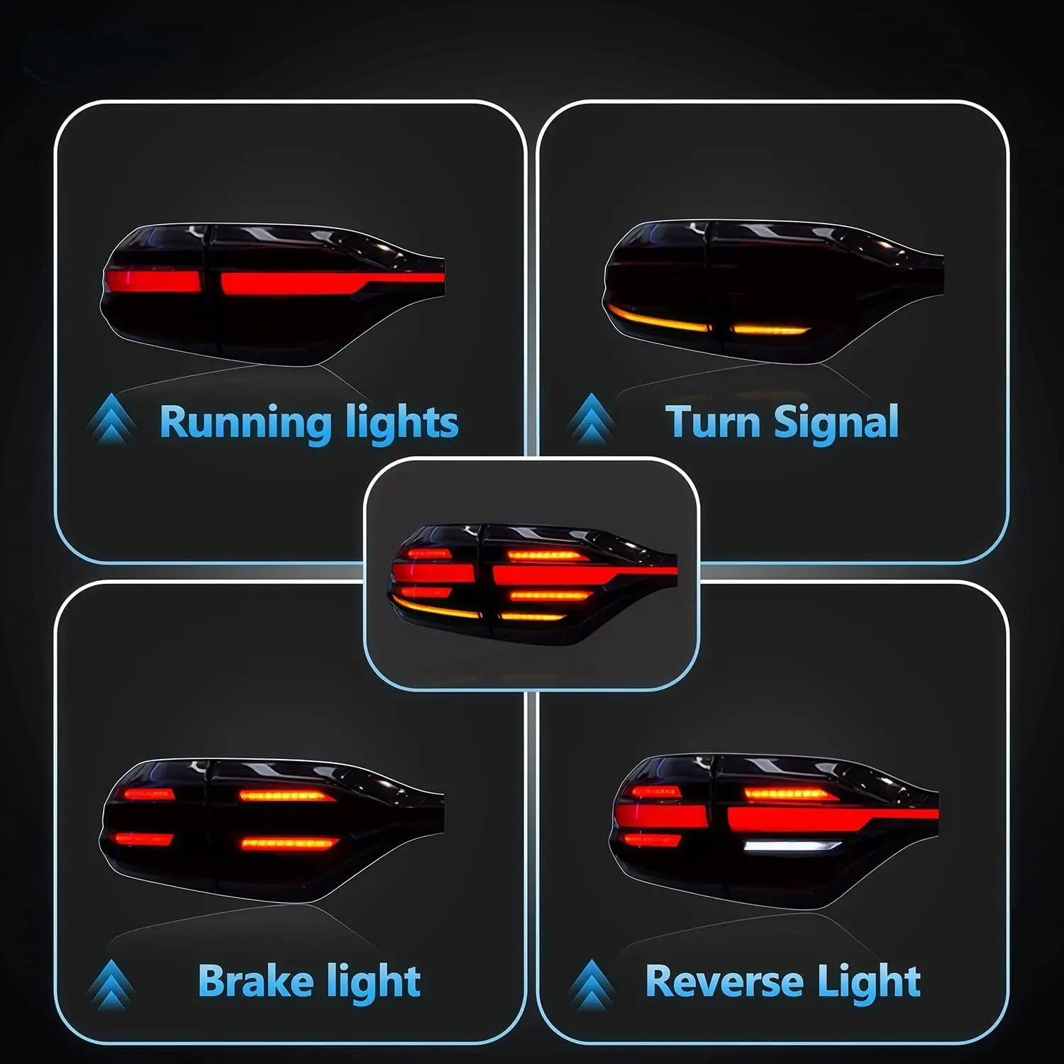 أضواء خلفية LED RGB لسيارة Toyota Corolla/Levin Us 12th Gen 2020-2024 مع رسوم متحركة لبدء تشغيل DRL