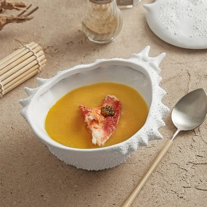 

Creative Crab Bowl Ceramic Light Luxury Artistic Conception Dish Special Tableware Restaurant Bird's Nest Bowl