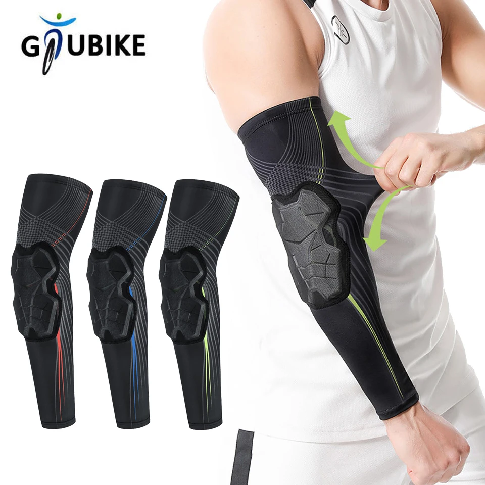 

GTUBIKE 1PCS Anti-collision Arm Sleeve Protective Compression with Elbow Honeycomb Pad for Youth & Adult Sport Basketball