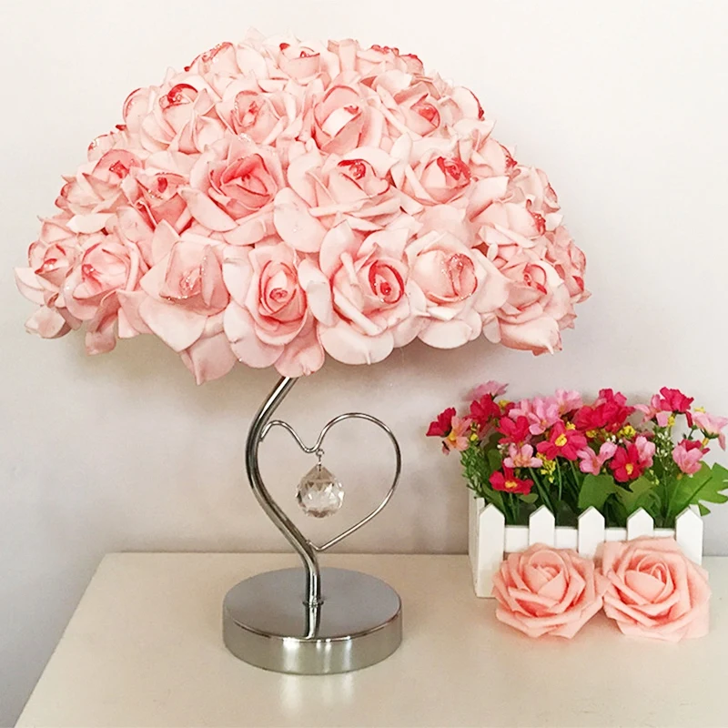 Table Lamp Rose Flower LED Night Light Bedside Lamp Home Wedding Party Decor Atmosphere Night Light Sleep Lighting