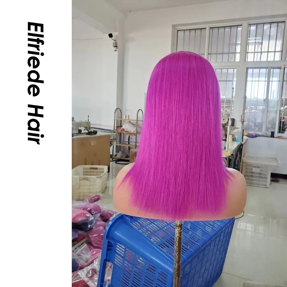 Elfriede Orchid Purple Short Bob Wigs Lace Front Human Hair Wigs 4x4 Lace Closure 13x4 13x6 Lace Frontal Bob Hair Wigs for Women