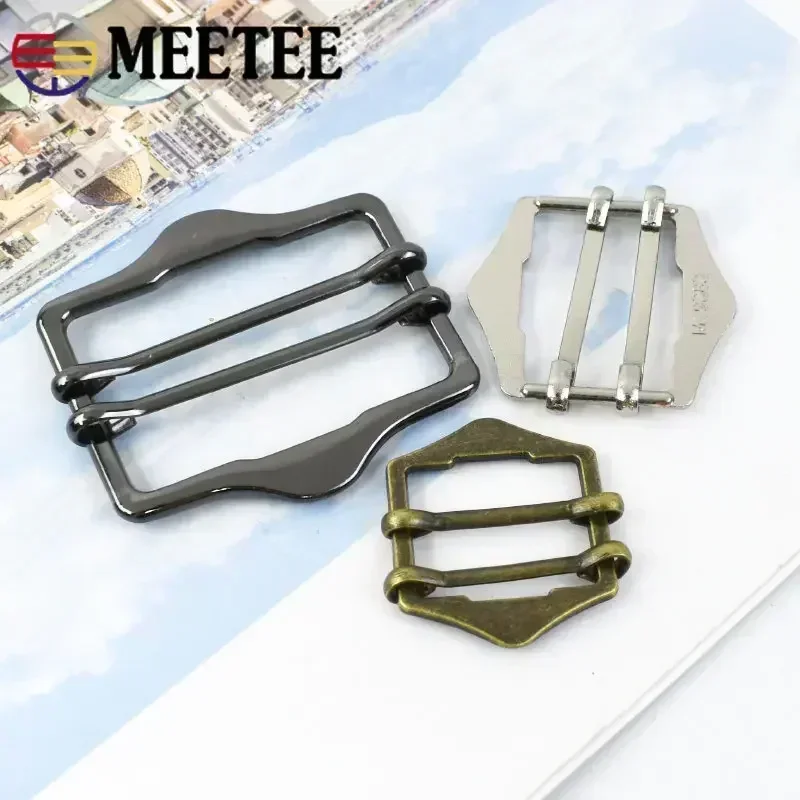 5/10Pcs Metal Tri Glide Slider Buckle 20-40mm Double Pin Clasp Bag Strap Waistcoats Apron Belt Webbing Adjuster DIY Accessories
