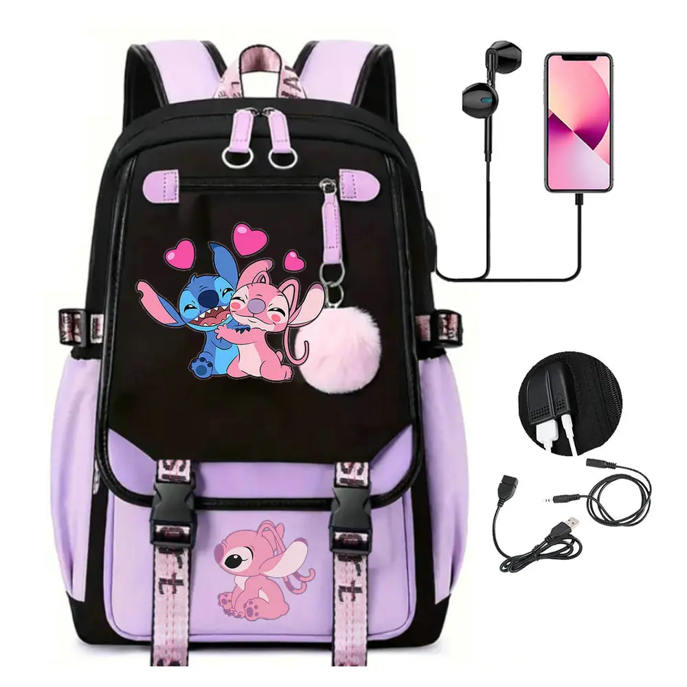 Lilo And Stitch Backpack For Girl Boys Cartoon Funny Travel Rucksack BackpacksTeenagers Women School Bag Adults Computer