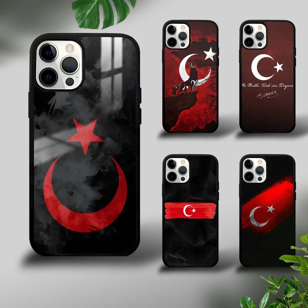 T-Turkey flag Phone Case For iPhone 16 15 14 13 12 11 Pro Xs Max Mini Plus Celulares Hard Funda