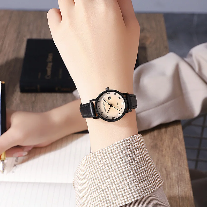 New Fashion Watch Student Women's Digital Calendar Quartz Watch Belt Women's Watch Women's Watch