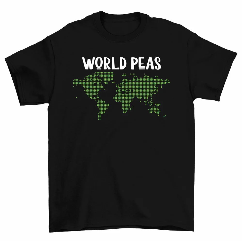 World Peas T-Shirt Funny Vegetable Earth Pun World Peace Tee Men Women High Quality 100%Cotton Short Sleeve