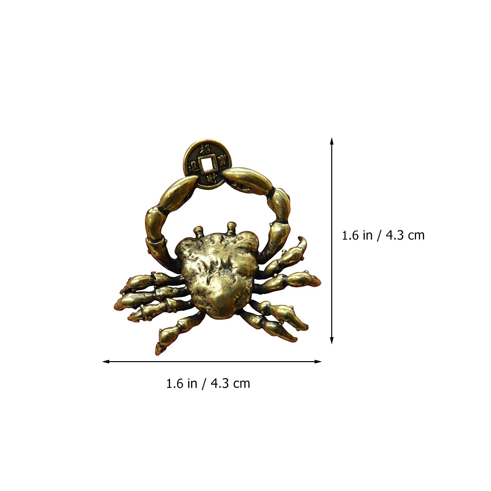 

Brass Crab Ornament Sturdy Gold Tone Desktop Decoration For Home Office Study Festival Gift Animals Sculptures Car