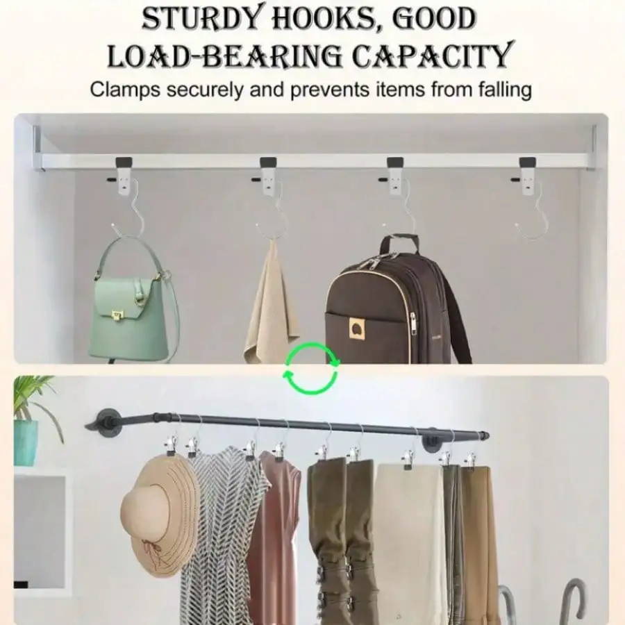 50PCS Hanger Clips, Multi Function Clip Hooks, Laundry Hanging Hooks Clips, Clothes Clips, Closet Hangers