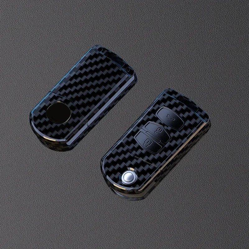 Carbon Fiber Pattern Car Key Case Protective Cover Shell For Mazda 3 2 6 2003 2004 2005 2006 2007 2008 2009 2010 2011 2012 2013