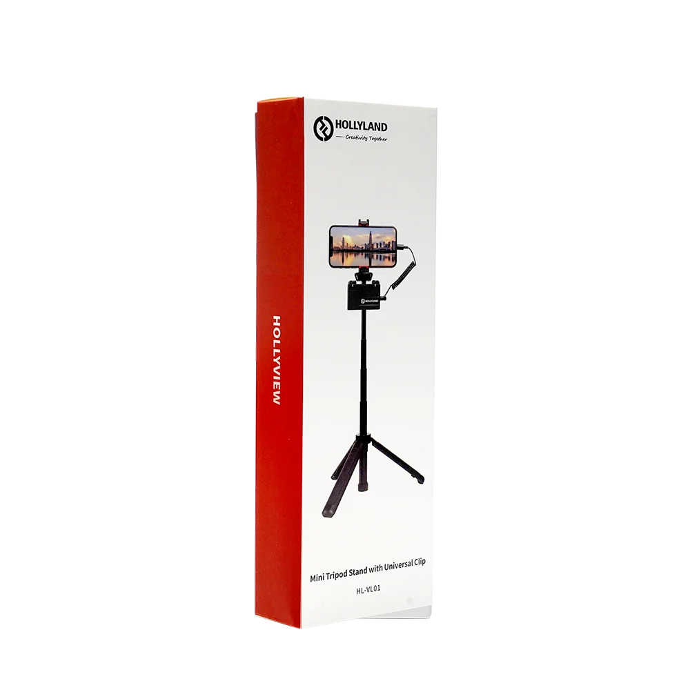 HL-VL01 Mini Tripod Stand with Universal Phone Holder with Cold Shoe for iPhone Android DSLR Camera Smartphone Vlog Tripod ﻿