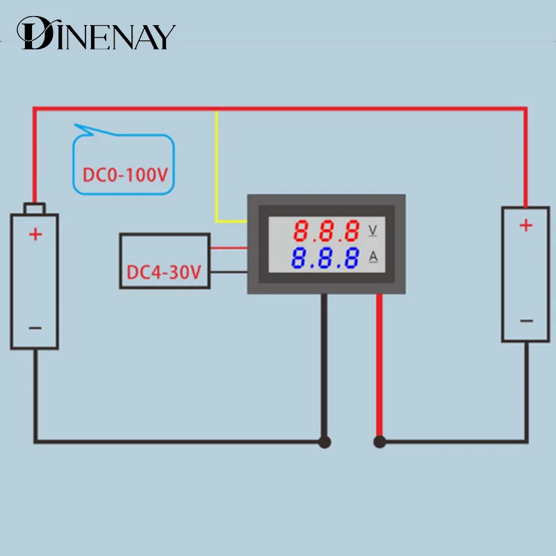 DC 10A Voltmeter Ammeter LED Meter Gauge Car Motocycle Voltage Current Meter