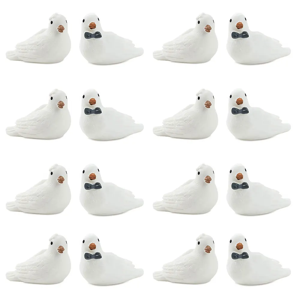6/10 Pcs Mini Resin Couples Doves Miniature Bird Statue Figurine for DIY Fairy Garden Landscape Ornaments Craft Accessories