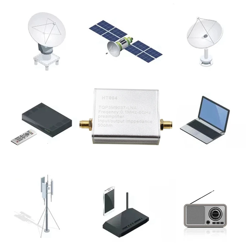 M05K HT004 Amplifier Kebisingan Rendah 100K-6Ghz 20Db Modul LNA Preamplifier Daya Gain Tinggi untuk RF & SDR
