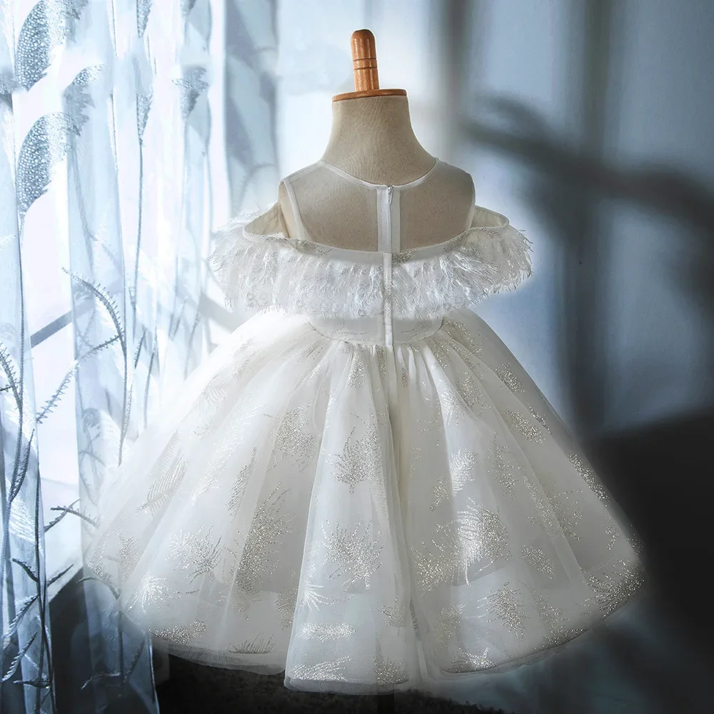 Little Girls Dress Party Evening Elegant Luxury Lace Weddings Ball Gown Kids Formal Occasion Pageant Dresses for Children