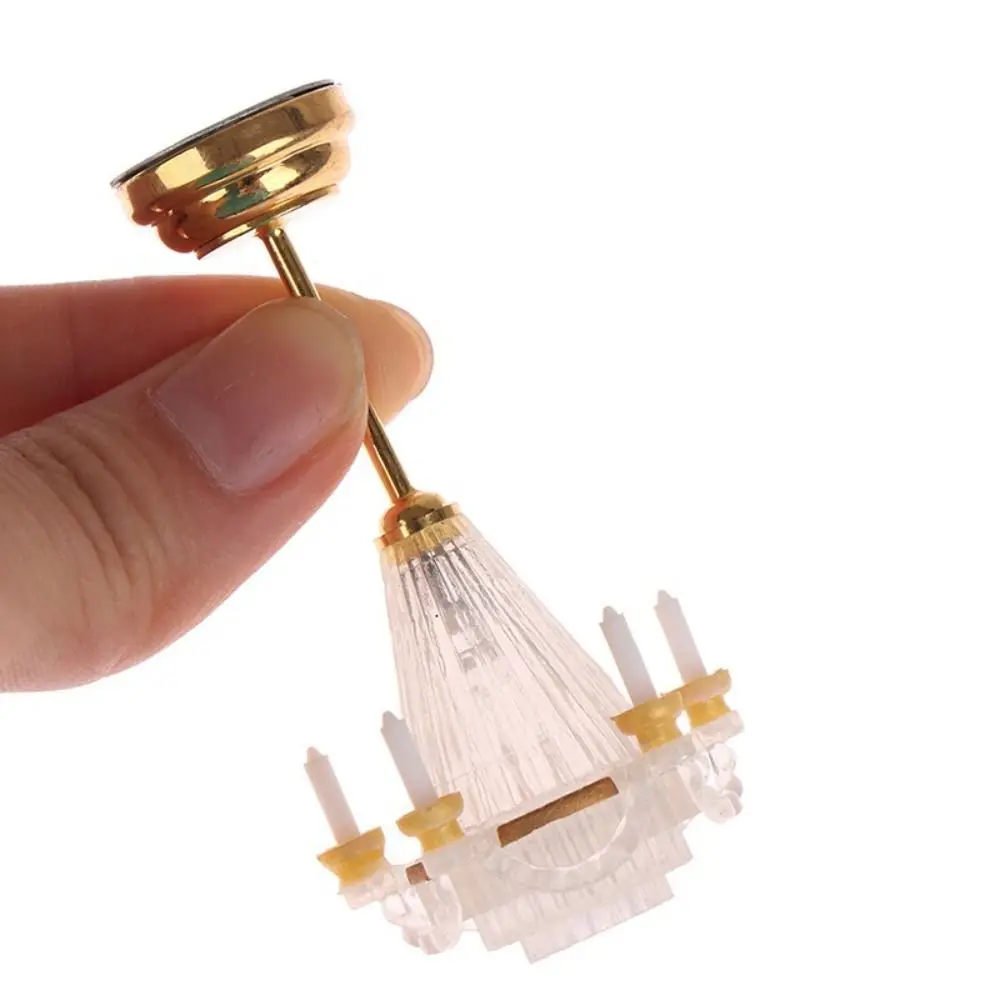 Retro Playing House Mini Furniture Dollhouse Light Floor/Ceiling/Wall Lamp Doll Accessories Miniature Chandelier