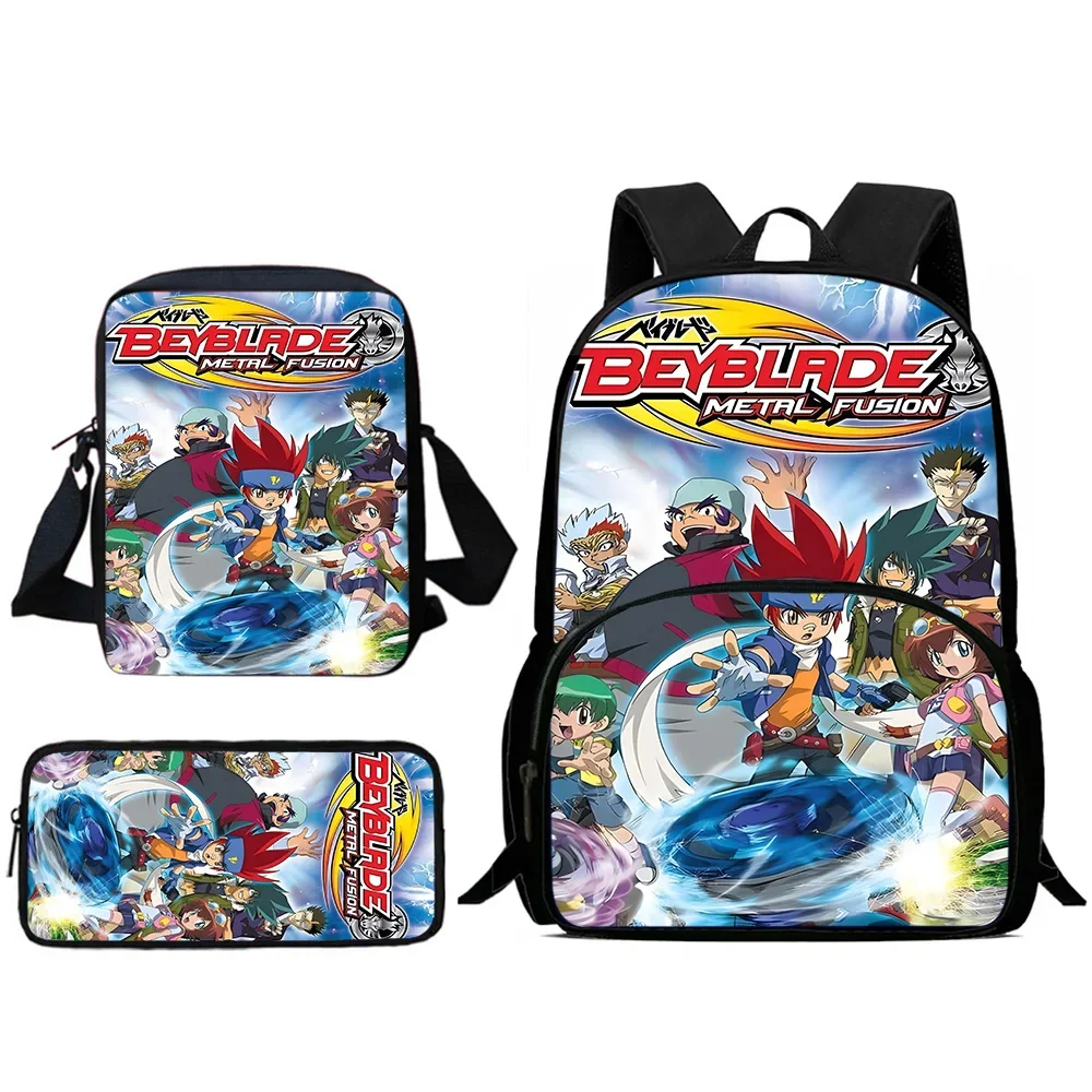 กระเป๋าเป้สะพายหลังเด็กอะนิเมะ Beyblades กระเป๋าสะพายดินสอนักเรียนขนาดใหญ่ความจุกระเป๋าสําหรับชายหญิงที่ดีที่สุดของขวัญ
