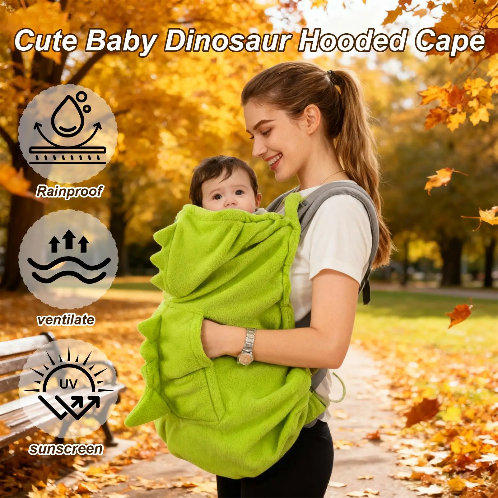 Baby Carrier Cover Windproof Machine Washable Toddler Waist Stool Cloak Baby Carrier Stroller Cover for Outdoor Walking Travel