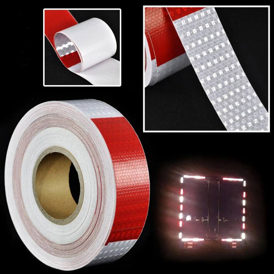 3Meter Car Reflective Tape Auto Safety Warning Sticker Reflector Protective Tape Strip Film for Trucks Auto Motorcycle Stickers