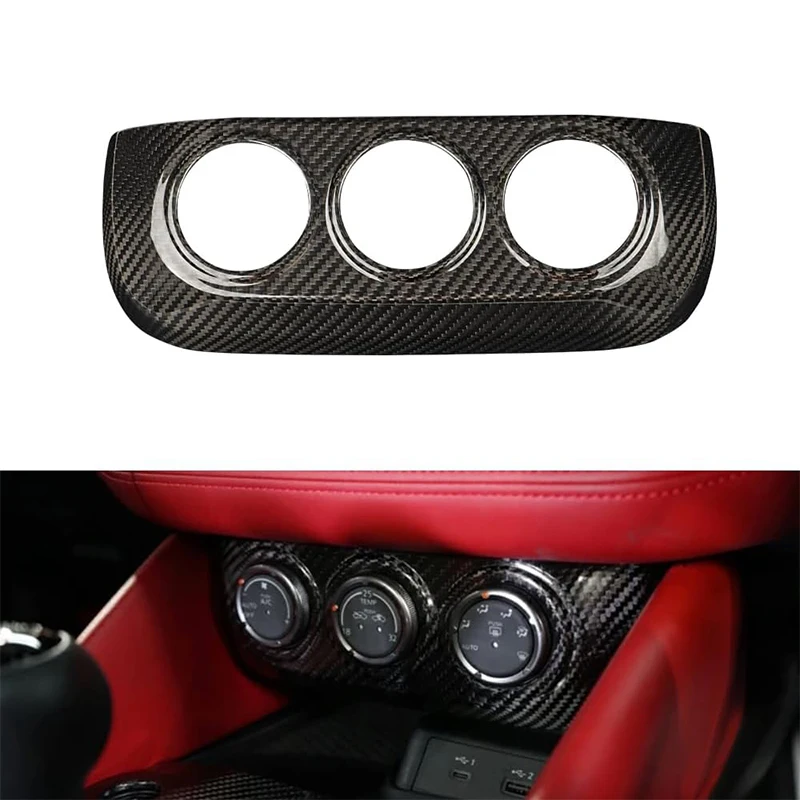 

Для Nissan 400Z 2023-2025 настоящее углеродное волокно, автомобильное центральное управление, панель переключателя вентиляционного отверстия, накладка, наклейка, аксессуары