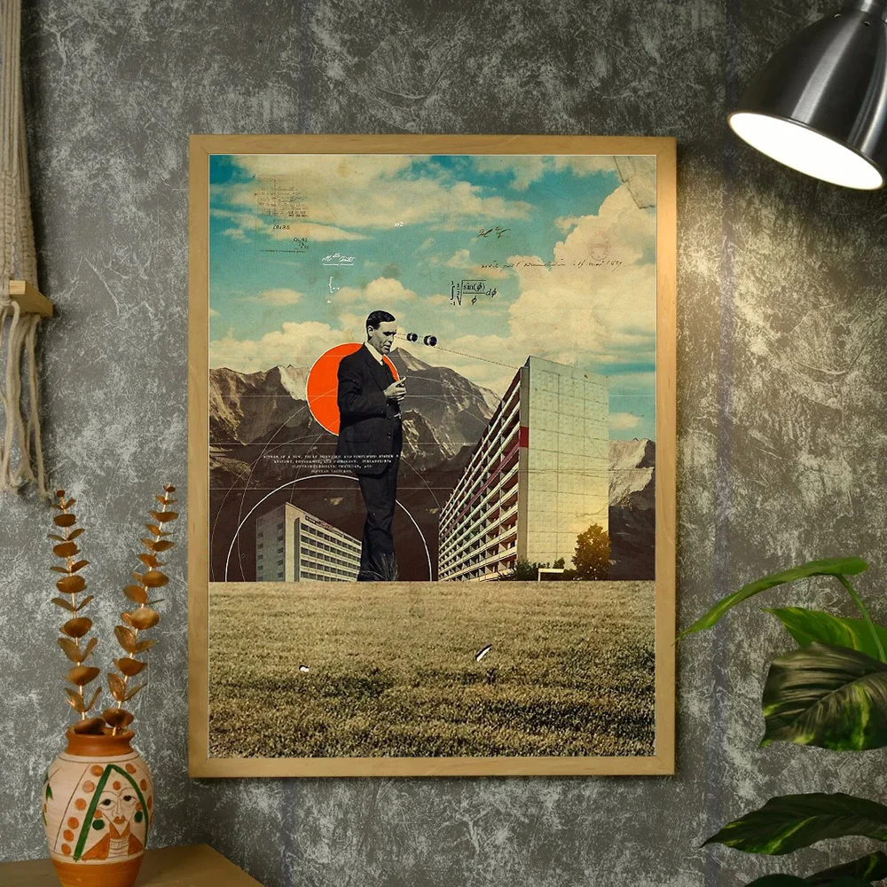 فيلم عتيق غير مؤطر نوير سيتي سكيب قماش جدار الفن طباعة ريترو هوليوود الفيلم المشارك التصوير الحضري ديكور جمالي أسود #4