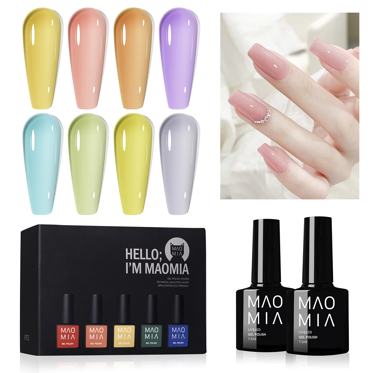 

Maomia 7.5ML Nail Gel Polish Nail Art Degisn Semi Permanent Soak Off UV LED Gel Nail Tool