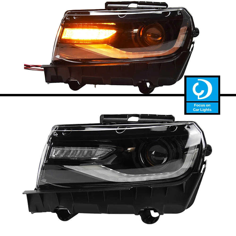 Car Front Headlight for Chevrolet Camaro LED HeadLamp Styling Dynamic Turn Signal Lens Automotive Accessories Assembly 2 PCS